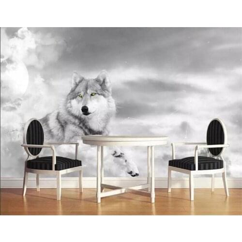 Custom wallpaper murals mood personality TV background wall wolf Siberian mural dog decoration painting 3d wallpaper