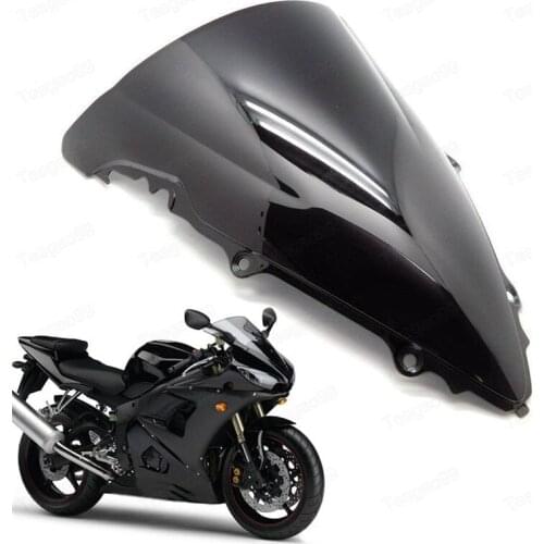 Clear Black Motorcycle Windshield Windscreen Fit For YAMAHA YZF600 R6 2003 2004 2005 2006 Fairing