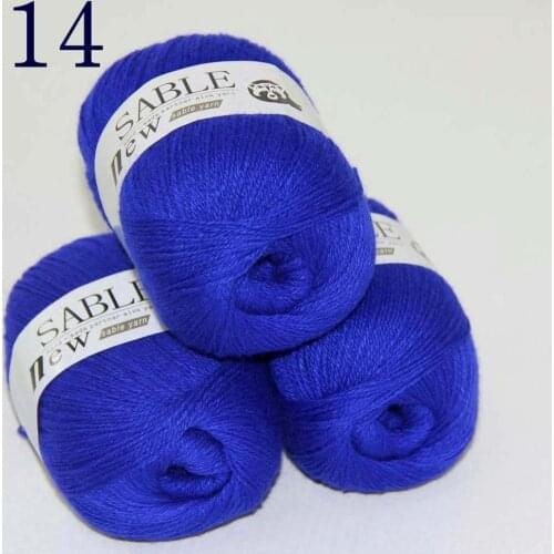 Sale Super Soft Pure 3X50gr Sable Cashmere Wrap Shawls Hand Knitting Wool Crochet yarn Royal Blue 243-14-3