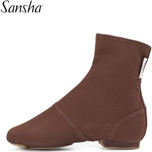 Sansha Unisex Side Zip Jazz Boot High Grade Canvas Suede Split-Sole Women Men Girls Modern Dance Shoes JB6C