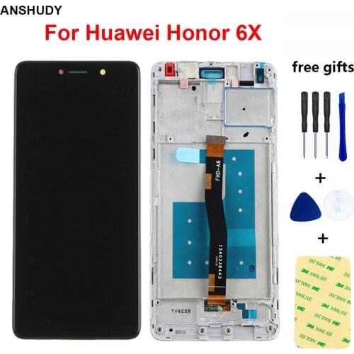 For Huawei Honor 6X LCD Screen BLN-TL00 BLN-TL10 BLN-L21 BLN-L24 Touch Screen Digitizer Sensor Panel LCD Display Assembly Frame