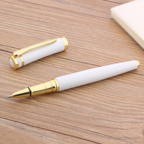 Office baoer 3035 School Supplies metal golden white Rollerball Pen