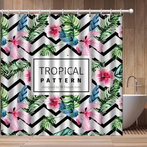 Modern Flamingo Animal Print Shower Curtain 3D Creative Polyester Waterproof and Mildew Proof Shower Curtain