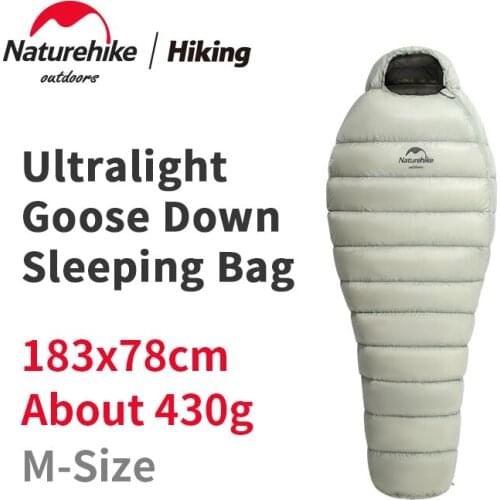 Naturehike Portable Ultralight 90% Goose Down Mummy Sleeping Bag 850FP Thickening Keep Warm Waterproof Outdoor Camping Travel
