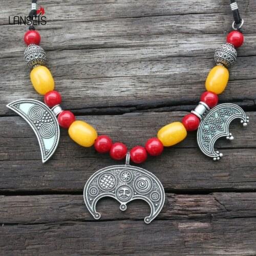 Medieval Slavic Costume Jewelry Brooch, Slavic Lunala Viking Age Dress Kette Carnelian Necklace Brooch Jewelry For Charm Women