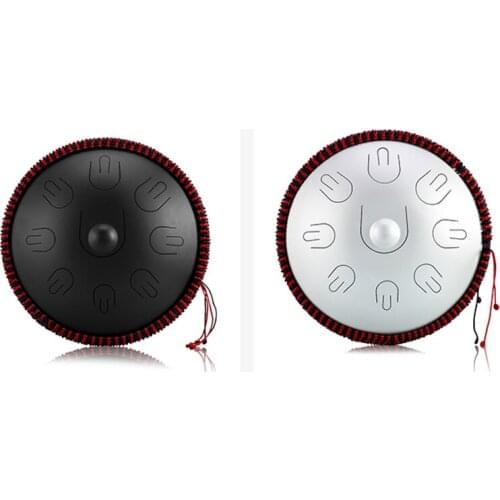 Hluru Steel Tongue Drum 14 Inch 9 Note D Minor Handpan Percussion Instrument Hand Drum Yoga Meditation Beginner