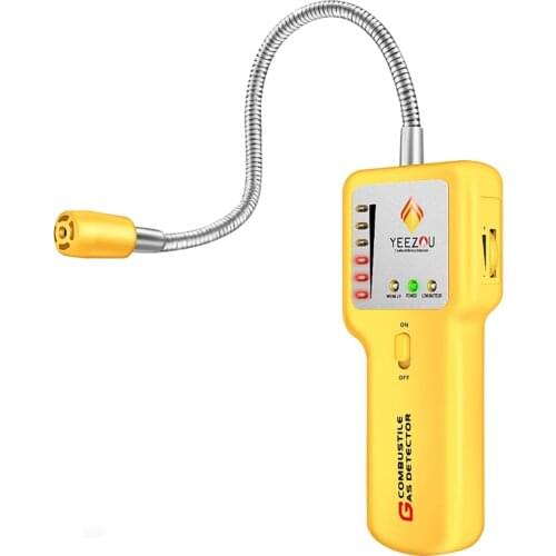 Techamor Y201 Portable Methane Propane Combustible Natural Gas Leak Sniffer Detector Sound Visual Alarm Flexible Sensor Probe