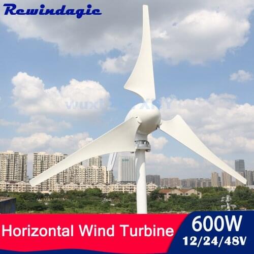 600W Wind Power Turbines Generator 12V 24V Wind Generator For Boat With MPPT Controller Low Noise Low Wind Speed Start