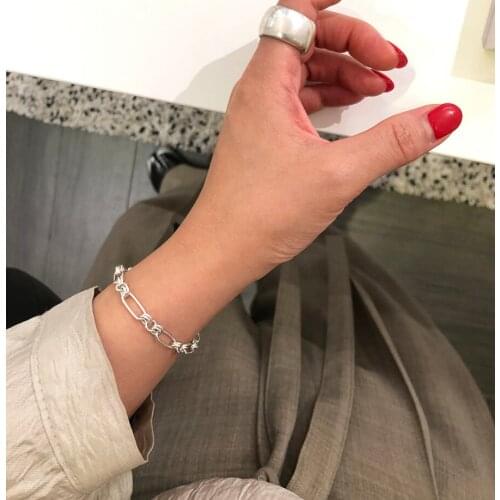 Vintage 925 Sterling Silver Charm Bracelets INS Bracelets on Hand Bracelet Silver 925 Fine Jewelry