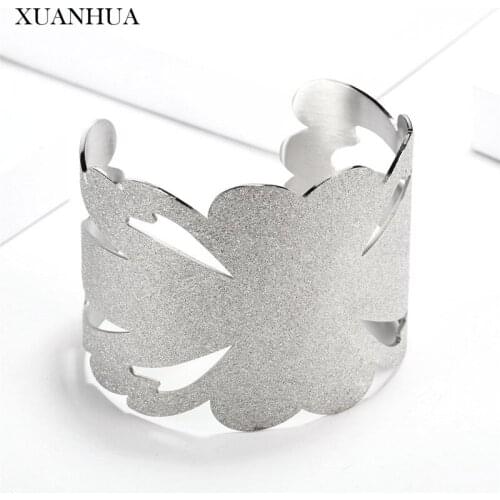 XUANHUA Stainless Steel Jewelry Cuff Bracelets Bangles For Women Fashion Jewelry Woman Accessories Charms
