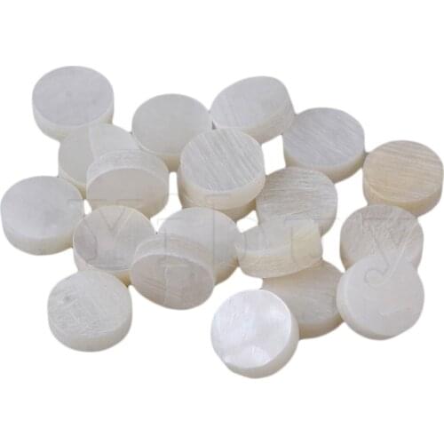 Yibuy 6mm White Mother of Pearl Shell Fingerboard Dots with Inlay Material For Guitar Pack of 20