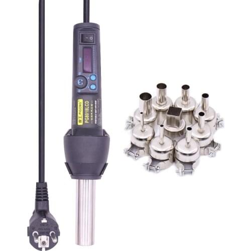 Liquid crystal display adjustable electronic heating hair dryer desoldering station 9 nozzle 8018 LCD display +IC SMD BGA 8858 E