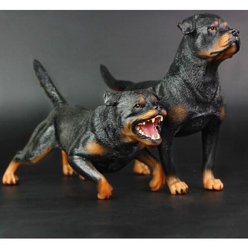 One piece real life Rottweiler dog model plastic Rottweiler dog doll gift xf2786