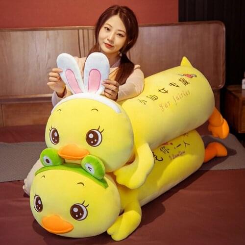 80CM Kawaii Long Yellow Duck Soft Animal Plush Stuffed Toy Pillow Sofa Decor for Children Girlfriend Birthday Gifts