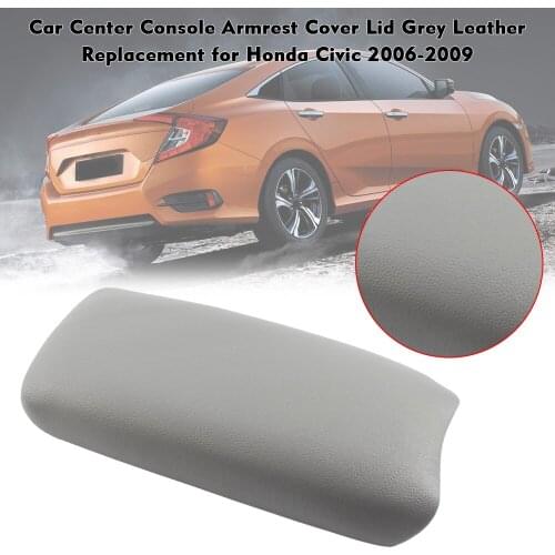 Auto Car Center Console Armrest Cover Lid Black Leather Replacement for Honda Civic 2006-2009