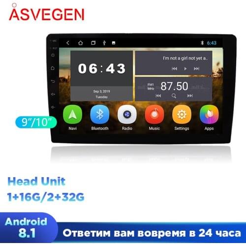 Android 8.1 2GB 32GB Car Stereo Head Unit Quad Core Full Touch Screen Universal With Wifi GPS Bluetooth RDS Radio Car Player
