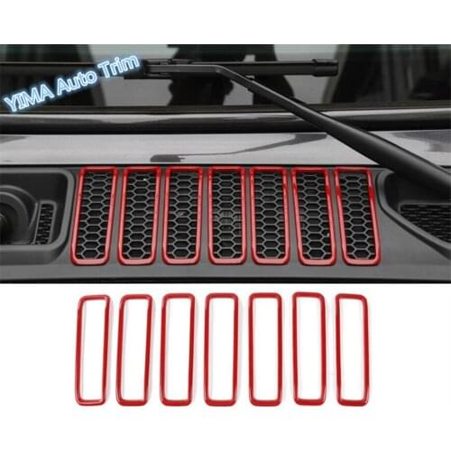 Lapetus Car Styling Front Engine Hood Air Conditioning AC Inlet Vent Frame Cover Kit Trim ABS Fit For Jeep Wrangler JL 2018 2019
