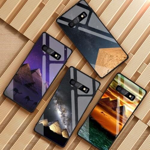 Egyptian Pyramids Tempered Glass Phone Case For Samsung Galaxy S8 S9 S10 S20 PLUS J6 J8 2018 NOTE 8 9 10 Cover Shell