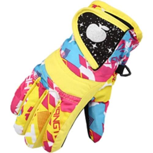 Kids Boys Girls Winter Gloves Windproof Warm Full Finger Mittens Thicken Plush Non-slip Hand Gloves For Outdoor Sports Skiing