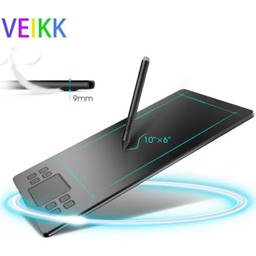 VEIKK New 1060 Plus 8192 Levels Digital Tablet Graphics Drawing Tablets Animation Drawing Board Pen Tablet