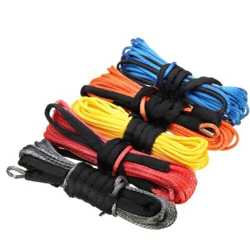 5mm ATV UTV Winch Rope Cable Line 15m 5500lbs Synthetic Fiber Lines For SUV Pickup Offroad VAN