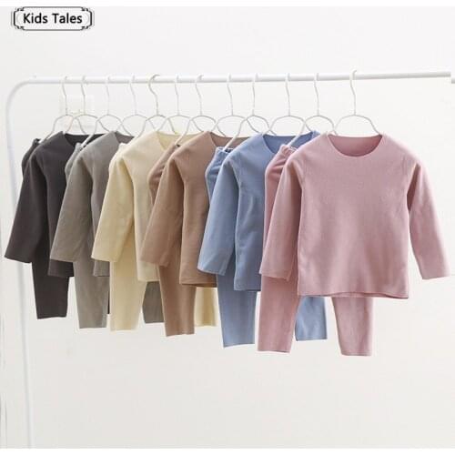 2020 Loungewear Kids Dad Mom Solid Pajamas Set Fashion Trend Baby Boys Girls Autumn Winter Family Matching Sleepwear Fall Outfit