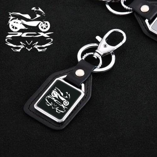 Motorcycle Creative mirror engraving leather metal keychain keyringfor 150 honda pcx 125 2019 2018 2017 2020 2021 accessories