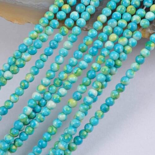 3MM Ocean Stone Round Loose Beads Strand 15.5 Inch Jewelry Making B326