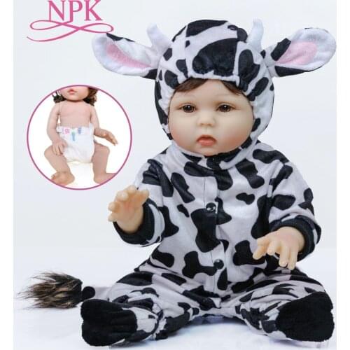NPK 48CM Full Body soft silicone Premie reborn baby girl doll flexible soft touch cuddly newborn baby Birthday Gift Bath Toy