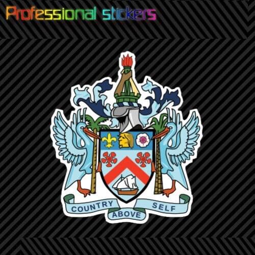 Kittitian Coat of Arms Sticker Decal Vinyl Saint Kitts and Nevis Flag KNA KN Stickers for Cars, Bicycles, Laptops, Motos