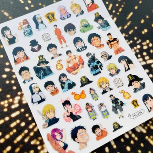 Newest TSC-244 fire colorful designs 3d nail art sticker nail decal accessories