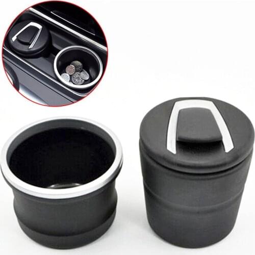 Car Ashtray With LED Lamp Multi-functional Ashtray Storage Jar For BMW Black Ventilation To Dissipate Smoke Interior Accessorie