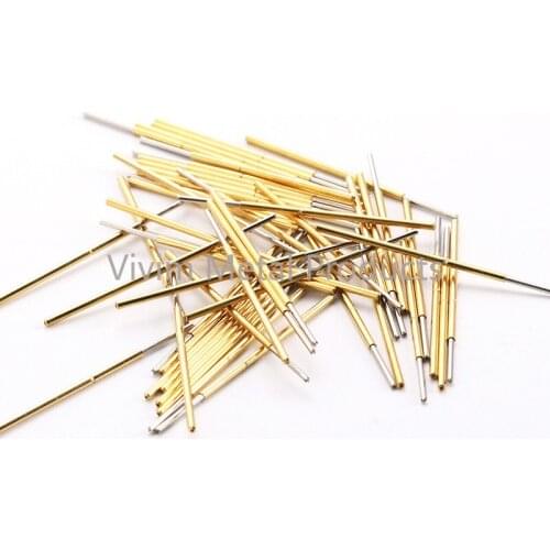 PL75-Q1 Straight Round Head Test Probe Probe Length 33.35mm Needle 1.02mm Spring Thimble 100 Pieces / Pack Home New Probe