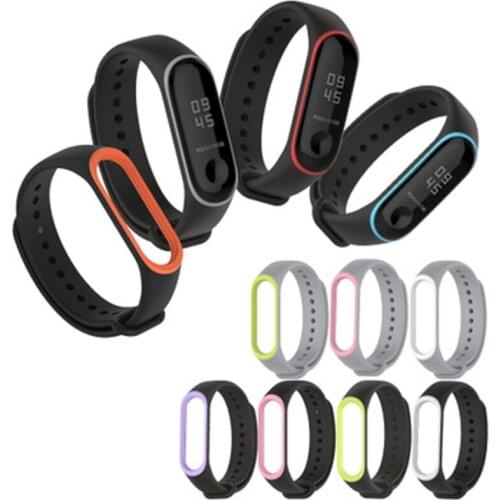 Suitable For Mi Band 5/3/4 Two-Color Silicone Strap Color Sports Waterproof Fashion Replacement Wristband Accessories