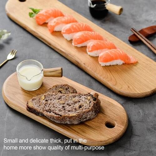 White Oak Bread Serving Platter Environmental Protection Special Grooves Cutting Board Steak Sushi Wooden Dinner Plate