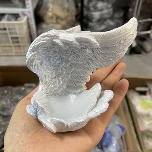 Crystal Ball Stand Resin Angel Wing Stands Sphere Base Ball Crystal For Display Elegant Wings Angel Statue Home Decoration