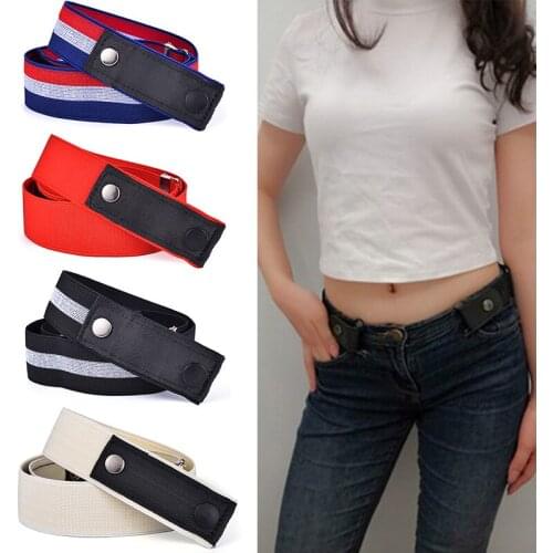 Men Women Casual Jeans Belt Student Traceless Elastic Mens Buckless Versatile Invisible Elastic Womens Lazy Belt Fashionable