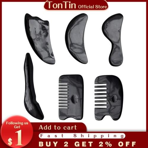 Buffalo Horn Beauty Scraping Tool Thin Arm Leg Slimming V Line Face Plate