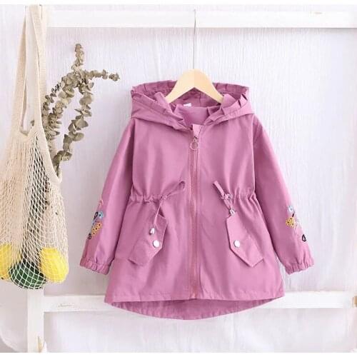 Autumn Winter Children Girls Hooded Outwear Jackets Clothing Kids Girls Zipper Windbreaker Waterproof Tops Teenagers Trench Coat