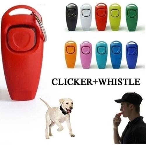 Hot 2 In 1 Cute Shape Dog Whistle Clicker Pet Dog Trainer Aid Guide With Key Ring Dog Training Whistle Dog Products Pet Supplies