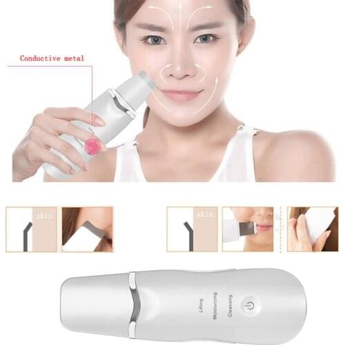 Ultrasonic Skin Scrubber Deep Cleaning Face Scrubber Vibrating Facial Cleansing Skin Spatula Peeling Beauty Instrument Device