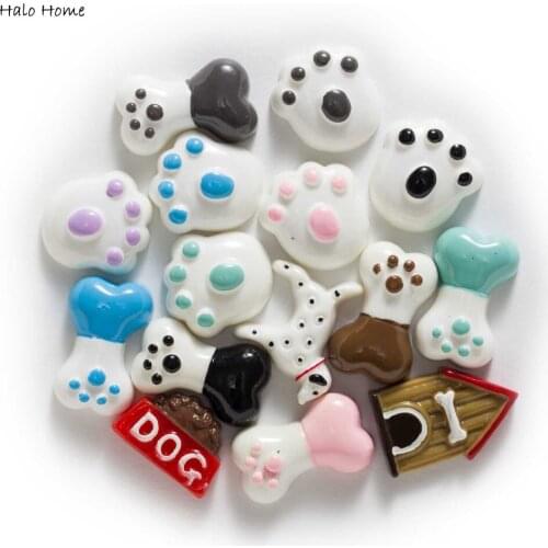 1 Set(15pcs) Dog Series Resin Flatback Cabochon Hair DIY Apparel Jewelry Home Handmade Crafts Scrapbooking Decoration 16-30mm