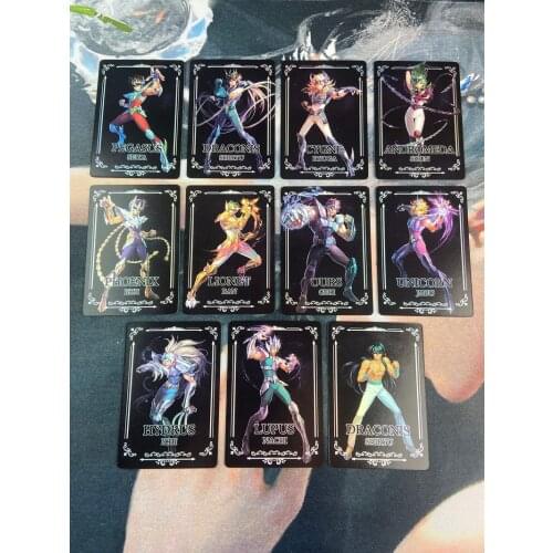 11pcs/set Saint Seiya Bronze Chapter Redraw Compound Process The Five Bronze Sanits Hobby Collectibles Game Collection Cards