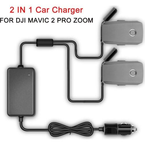 2 IN 1 Car Charger For DJI Mavic 2 PRO ZOOM Drone RC Accessories with 2 Battery Fast Charging Travel Transport Outdoor Charger