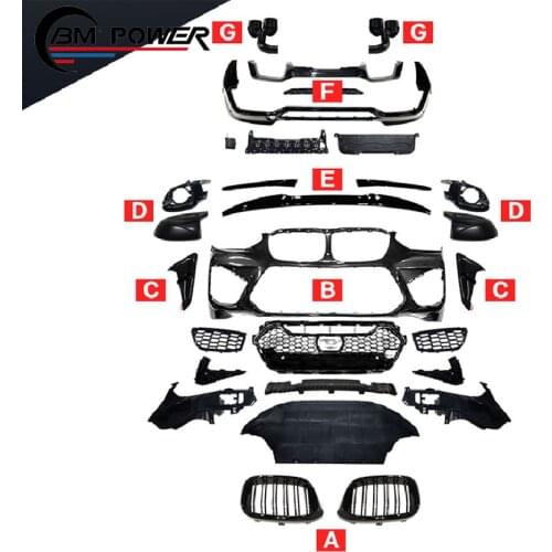 2021 NEW Style X4 Series G02 X4M Body Kit for G02 X4M Front Bumper Grille over Fender Rear Bumper Foof Spoiler