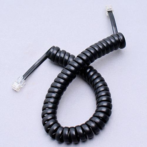 6.5ft Black Telephone Phone Extension Cord Curly Cable Male RJ11 To RJ11
