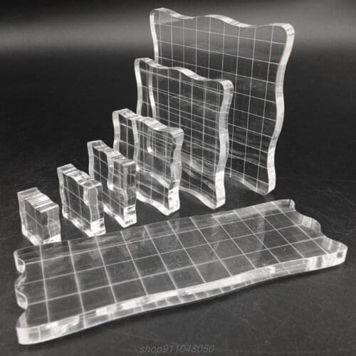 7pcs/set Transparent Acrylic Clear Stamp Block Pad Scrapbooking DIY Handmade Tool Curve Edges Stamping J07 21 Dropshipping