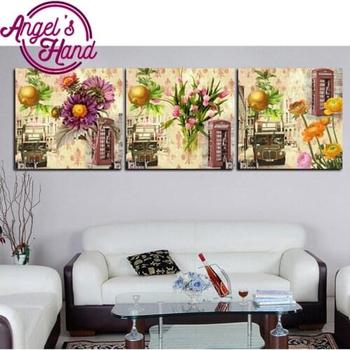 5D DIY Diamond Painting European flowers,photo custom Full Square diamond Embroidery Cross Stitch diamond Mosaic triptych Decor