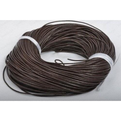 Free shipping 100 Meters 8mm Black Round Genuine Leather Cord, Necklace & Bracelet Real Leather Round Cord