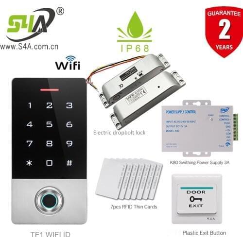 WIFI keyless Waterproof Fingerprint Access Control Cheapest Standalone Keypad Finger +RFID Card Door Entry TF1